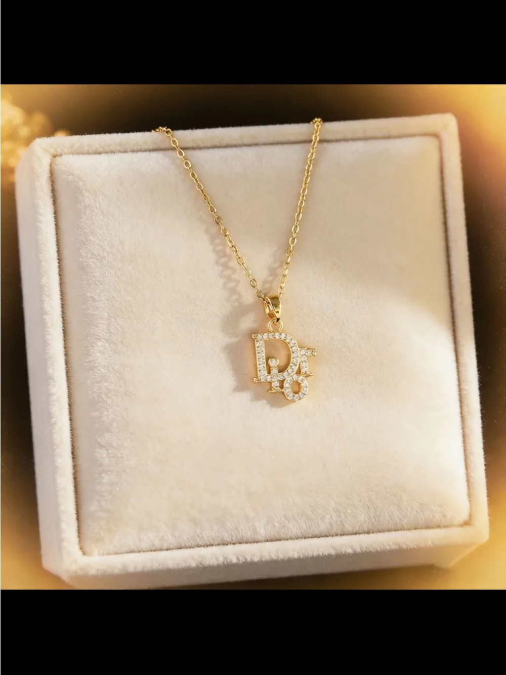 Gold Played Designer Pendant Necklace with Cubic Zirconia Accent
